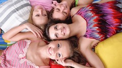 Woman faces smiling blue eyes lesbians