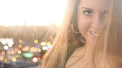 Woman faces smiling brunettes