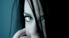 Woman faces smiling brunettes