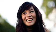 Woman faces smiling brunettes freckles exotic