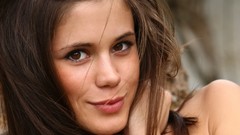 Woman faces smiling brunettes Little Caprice