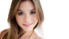 Woman faces smiling brunettes Simple Background Lily C