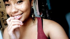 Woman faces smiling freckles