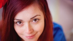 Woman faces smiling freckles redheads