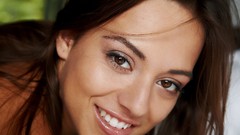 Woman faces smiling long hair brown eyes brunettes models teen