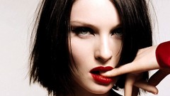 Woman faces sophie ellis bextor brunettes red lipstick
