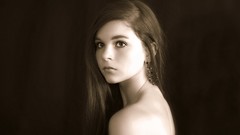 Woman faces standing Simple Background Karoline Kate