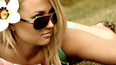 Woman faces sunglasses