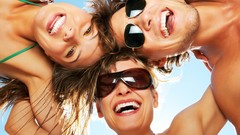 Woman faces sunglasses