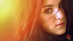 Woman faces sunlight brunettes