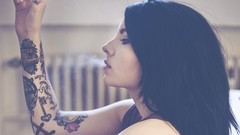 Woman faces tattoos brunettes
