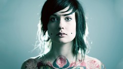 Woman faces tattoos brunettes