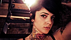 Woman faces tattoos brunettes