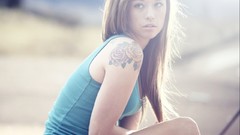 Woman faces tattoos brunettes models