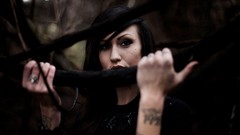 Woman faces tattoos brunettes piercings Lauren Taylor McCutchan