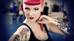 Woman faces tattoos redheads