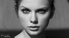 Woman faces taylor swift singers greyscale