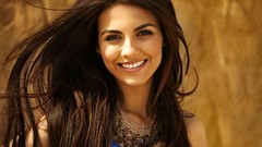 Woman faces victoria justice smiling brunettes models