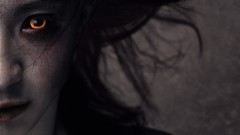 Woman faces yellow eyes artistic