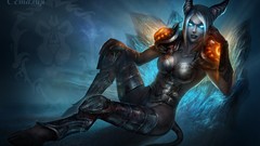 Woman fan art world of warcraft Death Knight digital art draenei