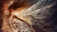 Woman fans artwork fantasy art