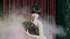 Woman fans asians brunettes models black hair Korean Ryu Ji Hye