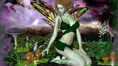 Woman fans fantasy art