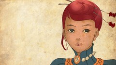 Woman fantastic oriental redheads digital art fantasy art asian 