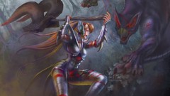 Woman fantasy art armour