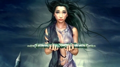 Woman fantasy art heterochromia