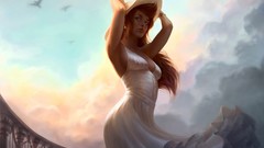 Woman fantasy art low-angle shot