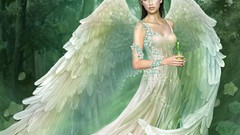 Woman fantasy art mythical Yuehui Tang