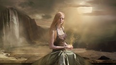 Woman fantasy art sunlight