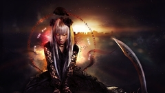 Woman fantasy art Swords