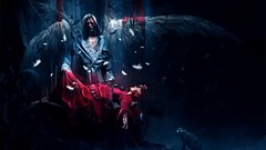 Woman fantasy cats blood