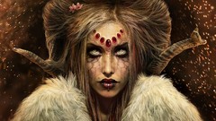 Woman fantasy paintings horns