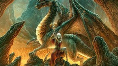 Woman fantasy wings Dragons