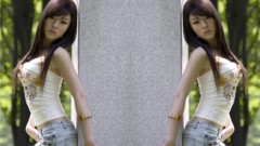 Woman fashion Actress asians bangs models twin Hwang Mi Hee