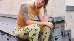 Woman fashion blondes tattoos alysha nett