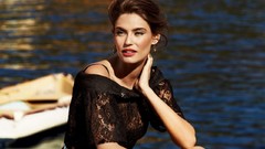 Woman fashion blue eyes brunettes bianca balti Italian fashion 