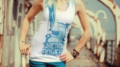 Woman fashion outdoors blondes