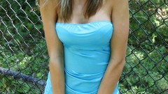 Woman fences earrings blondes models Chain Link Fence London 