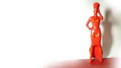 Woman fetish latex standing