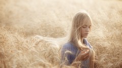 Woman fields outdoors blondes