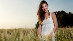 Woman fields outdoors brunettes lorena garcia Femjoy magazine