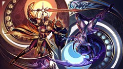 Woman fighter fight Swords League of Legends Diana Leona