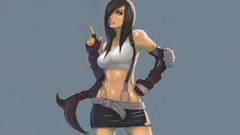 Woman Final Fantasy VII: Advent Children legs skirts brunettes 