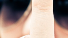 Woman fingers sunglasses portraits