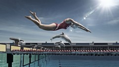 Woman fish swimsuits Dolphins