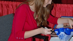 Woman fishnet stockings Faye Reagan Sharpie marker